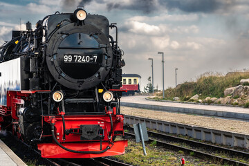 steam locomotive on the platform