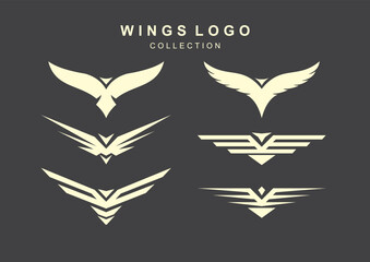 wings logo collection vector