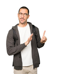Haughty student making a contemptuous gesture