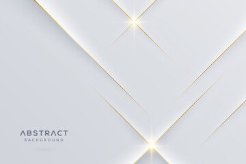 White abstract background with golden lines