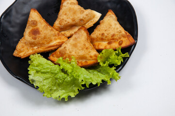 Fried pastry a white background