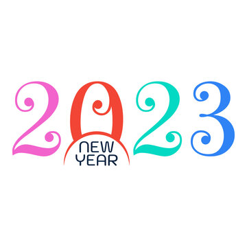 2023 happy new year colorful text design