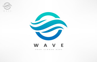 Wave logo vector. Water design.