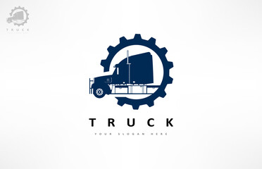 Truck logo vector. Trucking design. Truck repair.