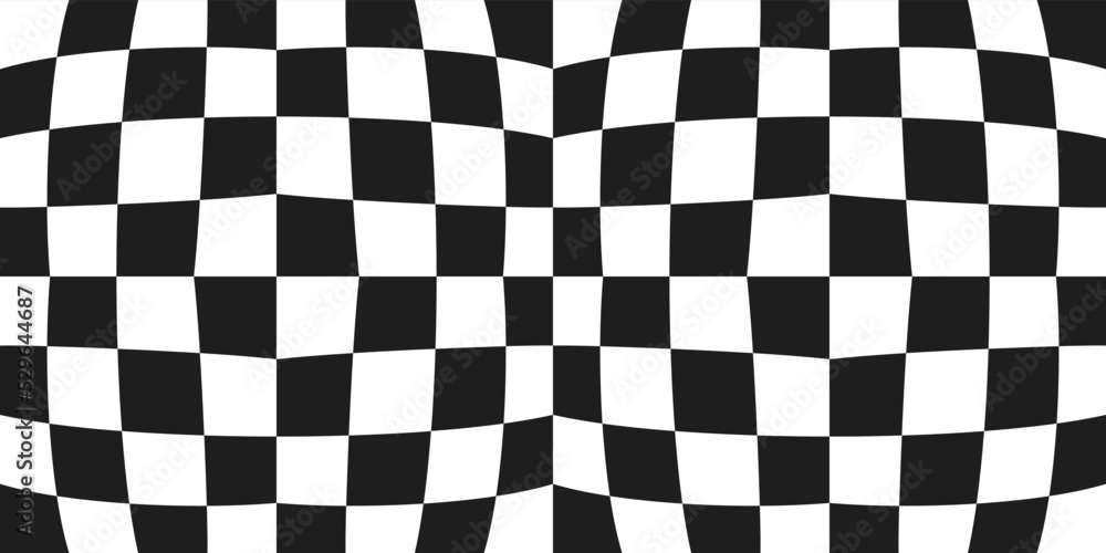 Aufkleber black and white checkered convex pattern. vector with seamless optical pattern for print and interio