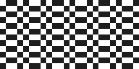 Checkered squares alternate with a number of rectangular ones. Vector for decor and print seamless simple.