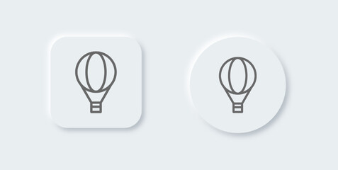 Air balloon line icon in neomorphic design style. Transportation signs vector illustration.