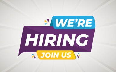 Hiring recruitment open vacancy design info label template