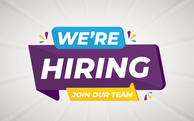 Hiring recruitment open vacancy design info label template