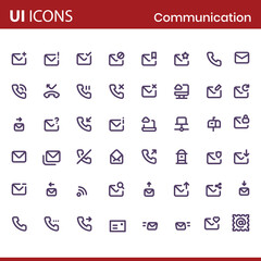 Simple Set of Communication Related Vector Line Icons. Contains such Icons as Conversation, SMS, Notification, contact, mobile, phone, location Group Chat and more.