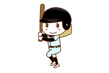 （全身斜め）バットを持って構え野球を楽しんでいる白人女性