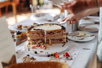 Beautiful wedding cake close-up