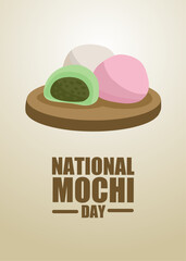 national mochi day vector illustration, suitable for web banner or card campaign