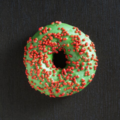 Donut with green icing