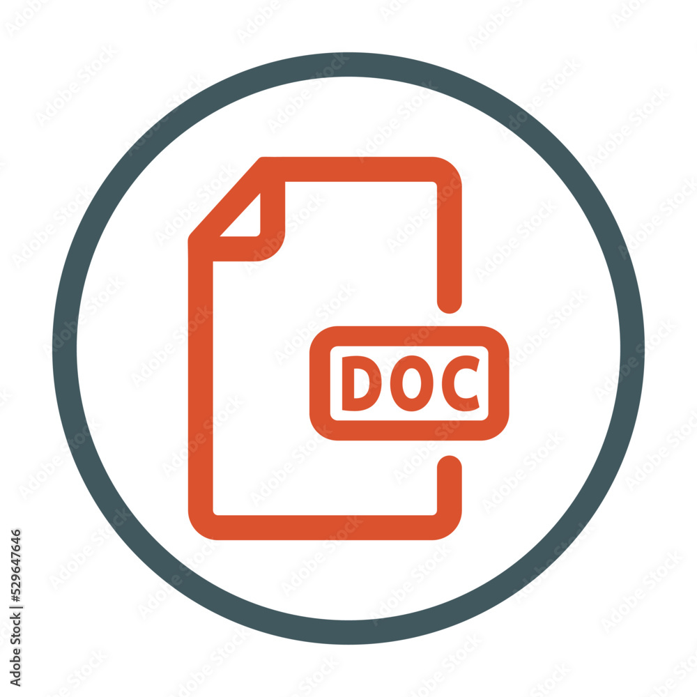 Poster doc document extension icon in filled-outline style
