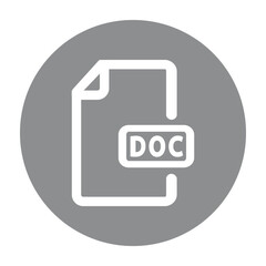 Doc document extension icon in filled-outline style
