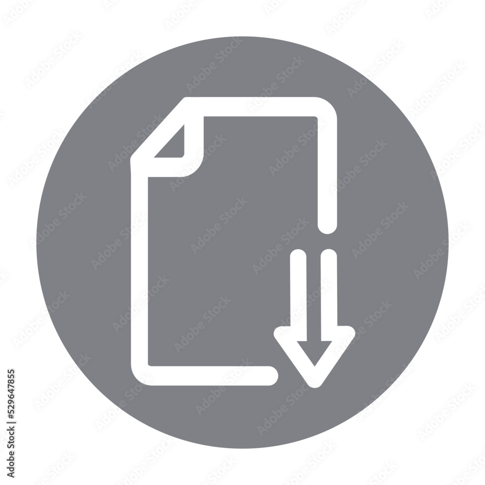Poster download folder icon, file document import icon sign with arrow down - save folder file icon button