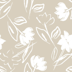 Floral Brush strokes Seamless Pattern Design