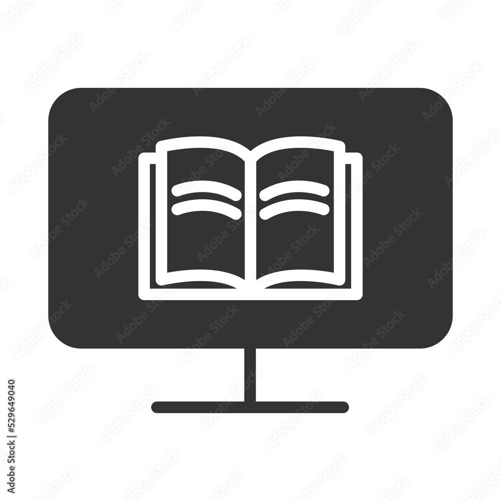 Poster ebook vector glyph icon isolated on white background. ebook stock vector icon for web, mobile app an