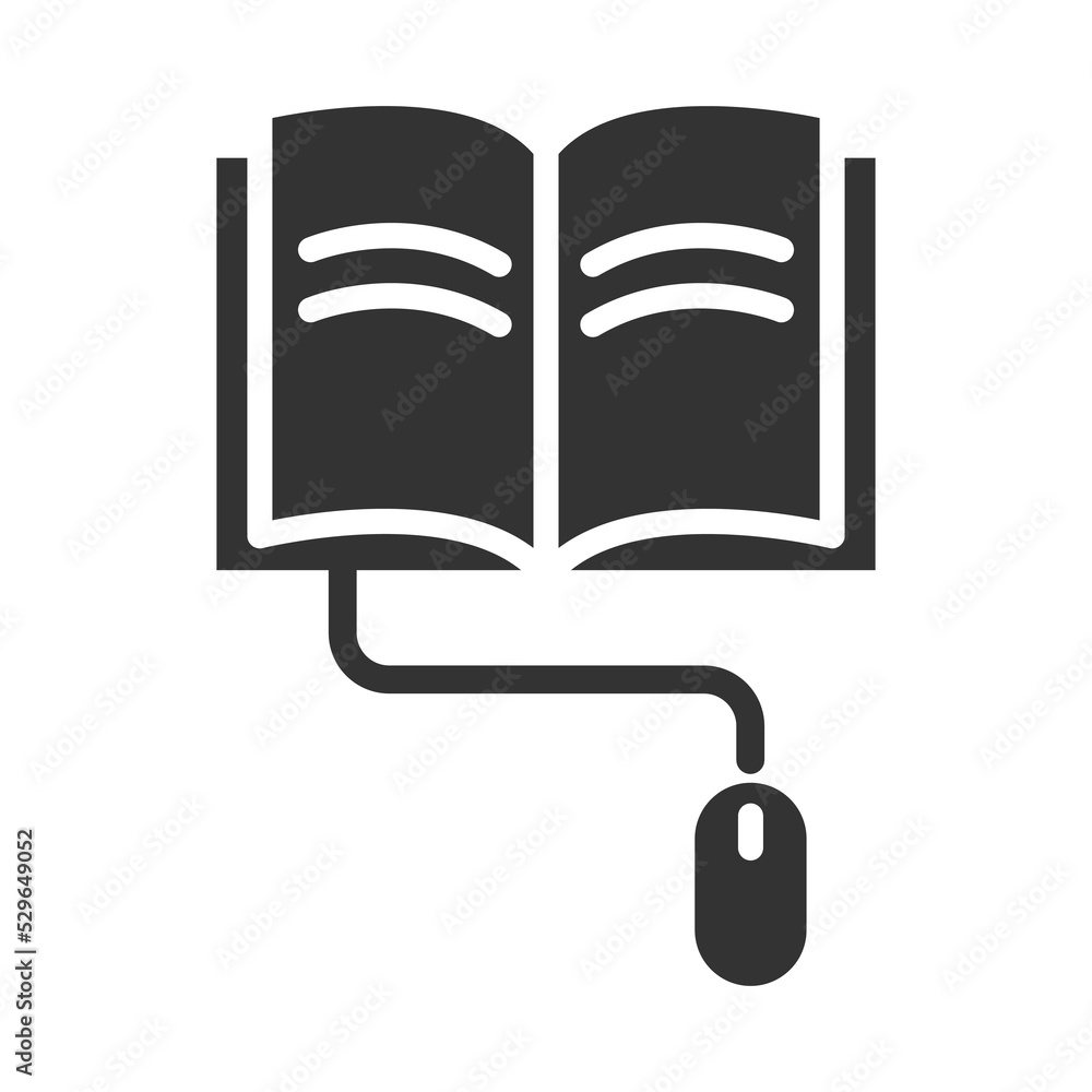Poster ebook vector glyph icon isolated on white background. ebook stock vector icon for web, mobile app and ui design