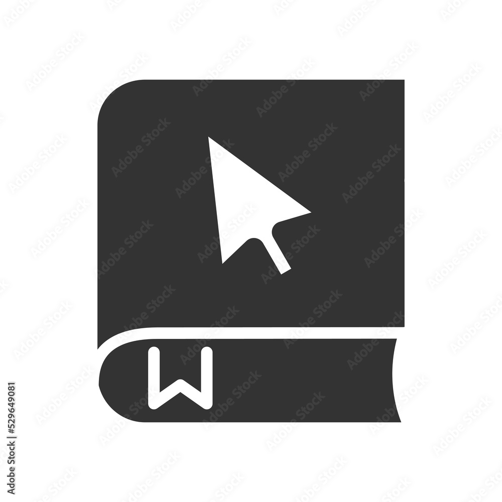 Poster ebook vector glyph icon isolated on white background. ebook stock vector icon for web, mobile app an