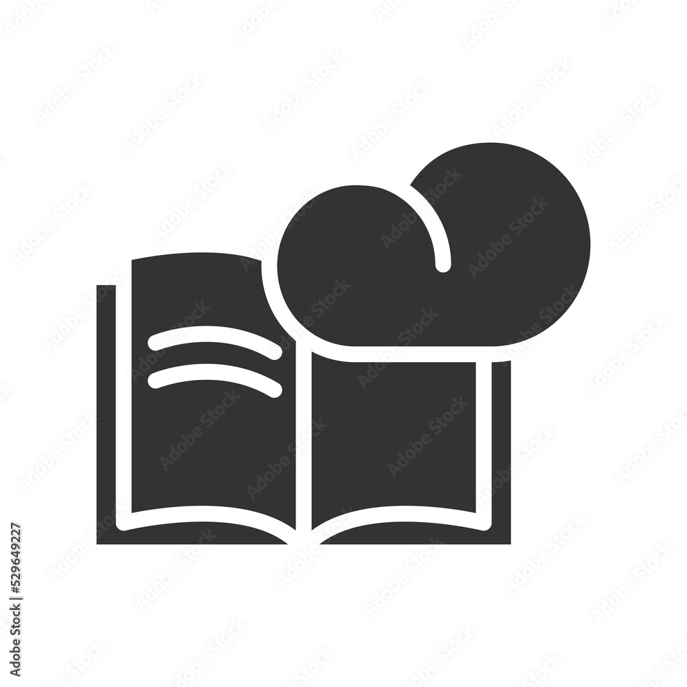 Poster book cloud vector glyph icon isolated on white background. book cloud stock vector icon for web, mob