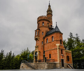 Fototapeta na wymiar Goethe's Lookout Tower (Goethova vyhlídka) in Karlovy Vary, Czech Republic 