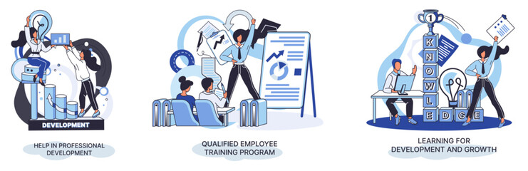 Help in professional development. Qualified employee training program. Learning for software development and growth. Agile project management devOps team, project life scrum meeting. Creative metaphor