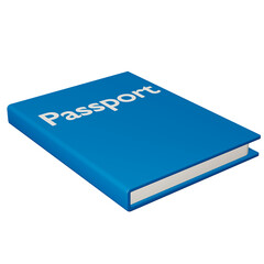 Blue passport with whire letter 3d illustration travel concept for tourism advertising