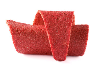 Cherry Pastila . Pastila slice isolated on white background .