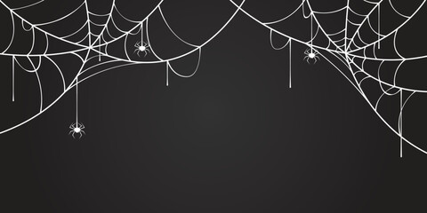 spider web background, halloween template - obrazy, fototapety, plakaty