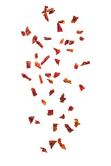 Spices on a white isolated background. Chopped paprika..