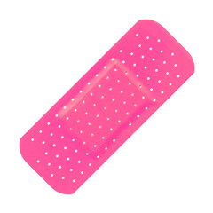 Pink Strip of ADHESIVE BANDAGE PLASTER isolated
