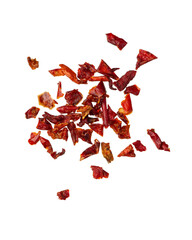 Spices on a white isolated background. Chopped paprika..