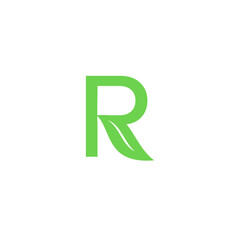r leaf logo initial letter r vector graphic design - obrazy, fototapety, plakaty