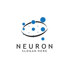 nerve cell logo or neuron logo with vector template