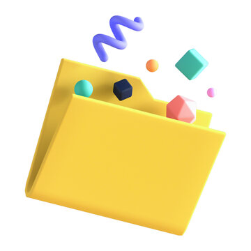 3d floating element folder icon 