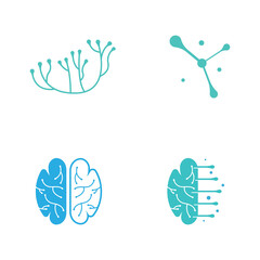 nerve cell logo or neuron logo with vector template