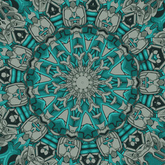 Abstract hand drawn seamless mandala pattern. Decorative stylized floral geometric background. Tribal ethnic ornate decoration. Arabic, indian, turkish ornament