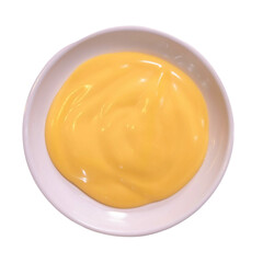 Mayonnaise dressing. isolated on white background. top view.
