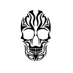 Illustration vector graphics of tribal skull face design tattoo