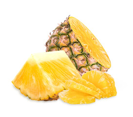 Fresh pineapple isolated on transparent background (.PNG)
