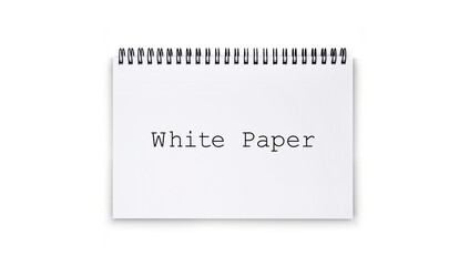 White Paper mit Spiralbindung vor weissem Hintergrund