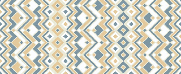 Asymmetric rhombus traditional motifs vector geometric pattern.