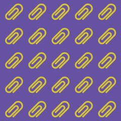 Paper clip art icon seamless repeating pattern