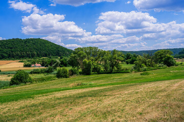Fototapeta na wymiar Idyllic landscape in the Altmuehltal valley