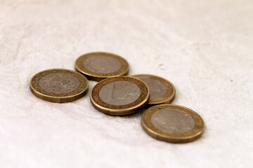 close up of euro coins