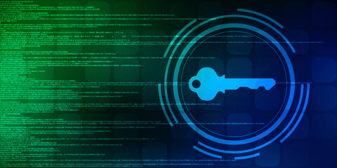 Digital key icon protecting data personal information. Data protection privacy Concept, Information privacy internet technology, Key to success or solution, Cyber Security Concept