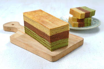 lapis legit three flavour.Indonesian Lapis Cake. Layered cake. Thousand Layer Cake.