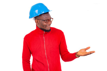 young man construction engineer smiling.